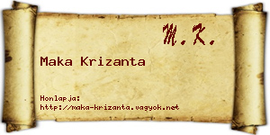Maka Krizanta névjegykártya